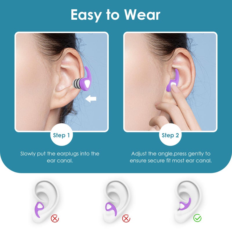 QQJOYCCI Swimming Ear Plugs for Kids  3 Pairs Waterproof Reusable Silicone Swim Ear Plugs for Pool Bath Showering Surfing for 4-12 Years Olds Children - Image 2